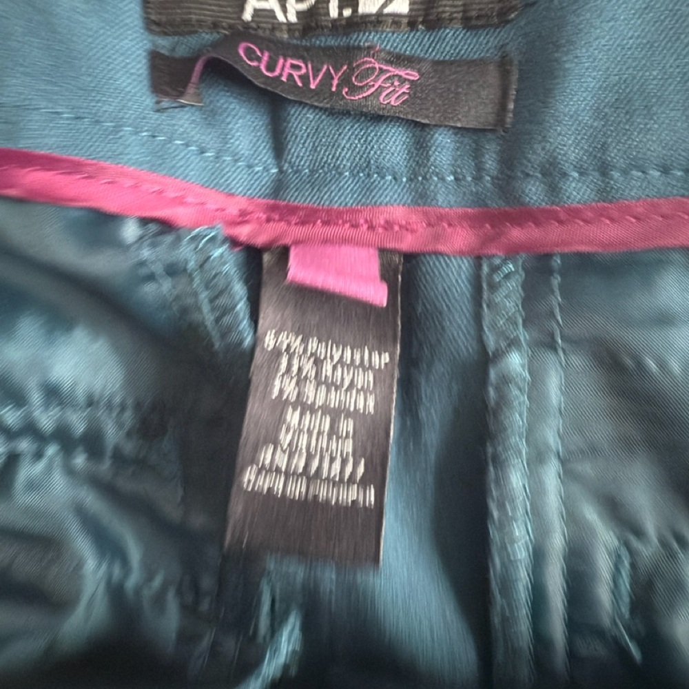 Apt. 9 Teal Curvy Fit Trousers